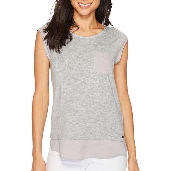 Calvin Klein Cap-Sleeve Pocket Tee