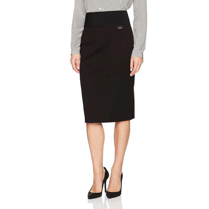 Calvin Klein Wide-Waistband Pencil Skirt