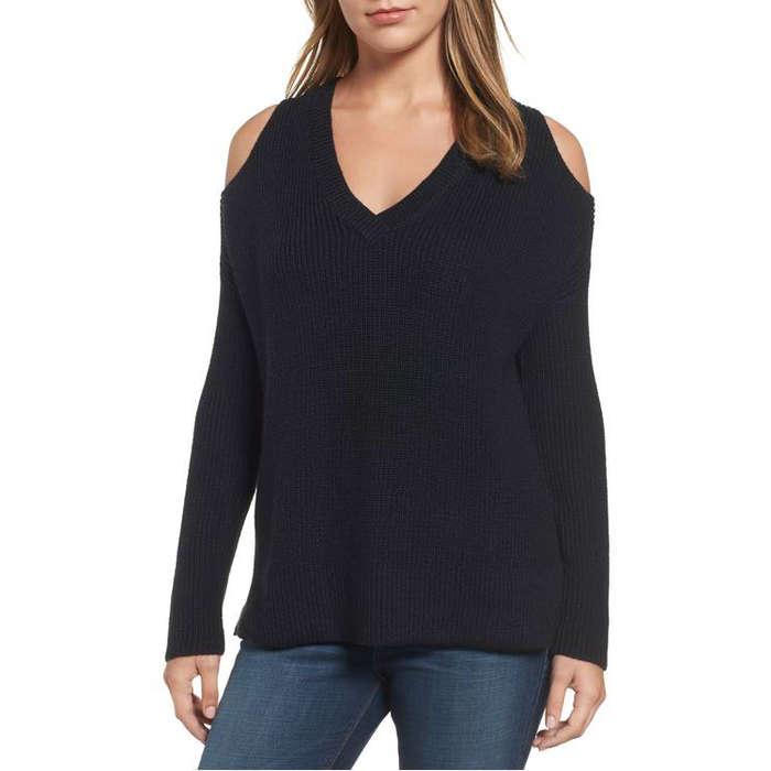 Caslon Cold Shoulder Tunic Sweater