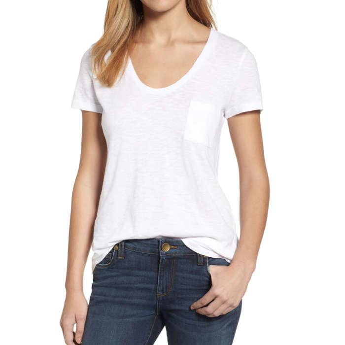 Caslon Rounded V-Neck T-Shirt