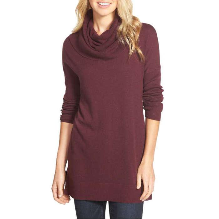 Caslon Side Slit Cowl Neck Tunic