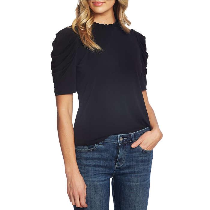 CeCe Puff Sleeve Crepe Top