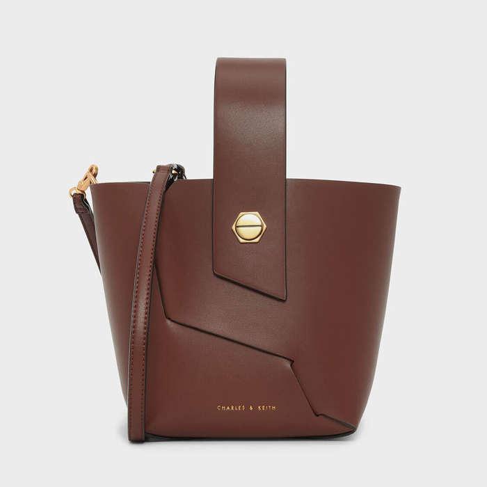 Charles & Keith Wristlet Handle Bucket Bag