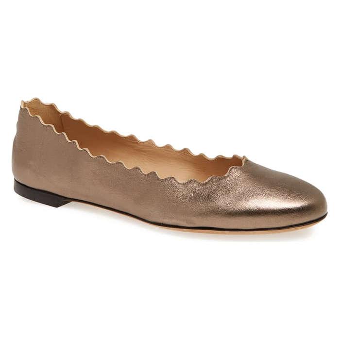 Chloé Lauren Scalloped Ballet Flat