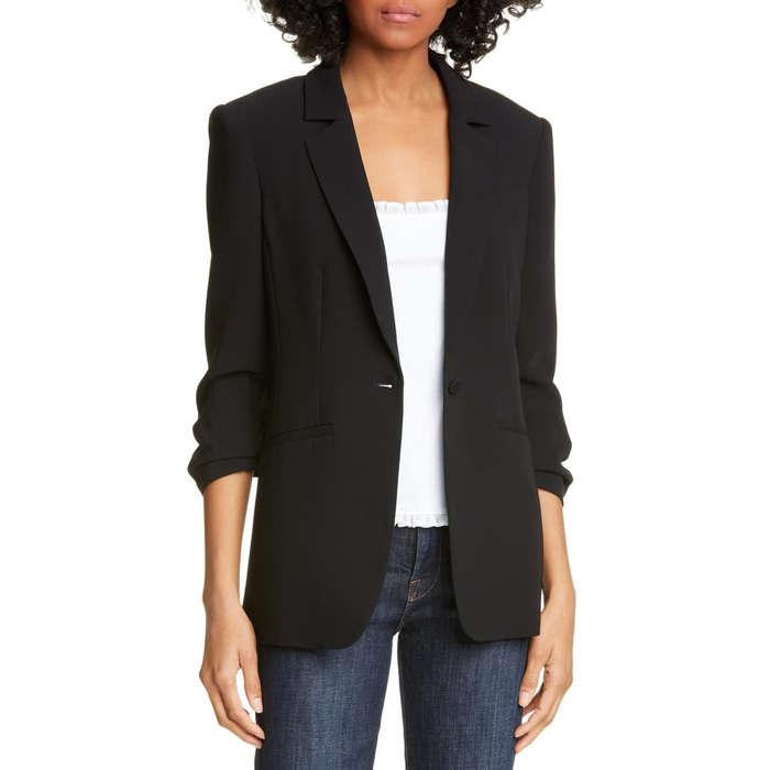 Cinq à Sept Khloe Ruched Sleeve Blazer