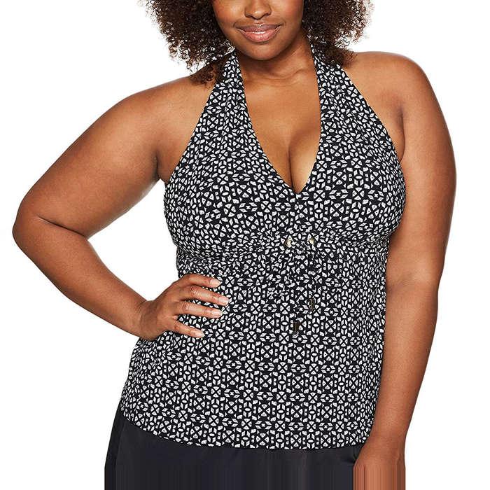 Coastal Blue Plus Size Control Swimwear Tankini Top