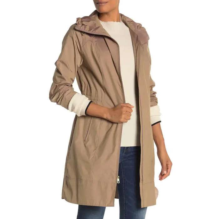 Cole Haan Packable Hooded Raincoat