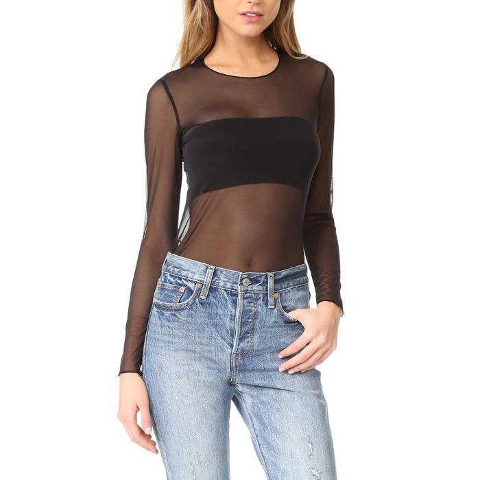 Commando Chic Mesh Long Sleeve Top