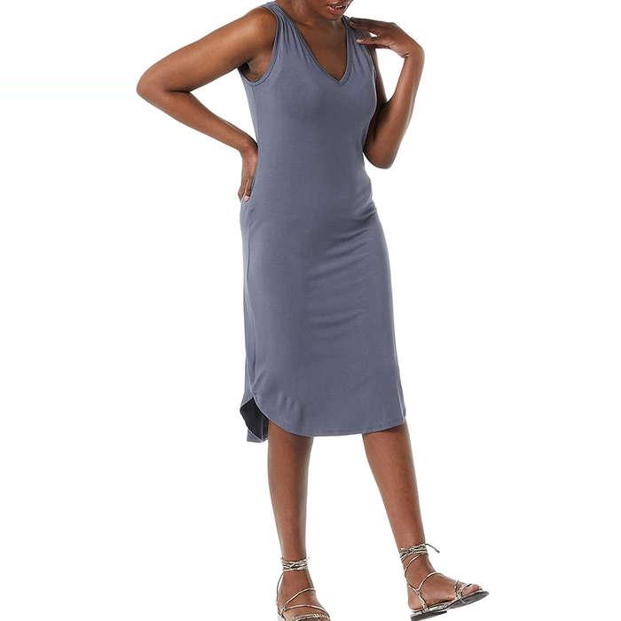 Daily Ritual Jersey Sleeveless V-Neck Midi Dress