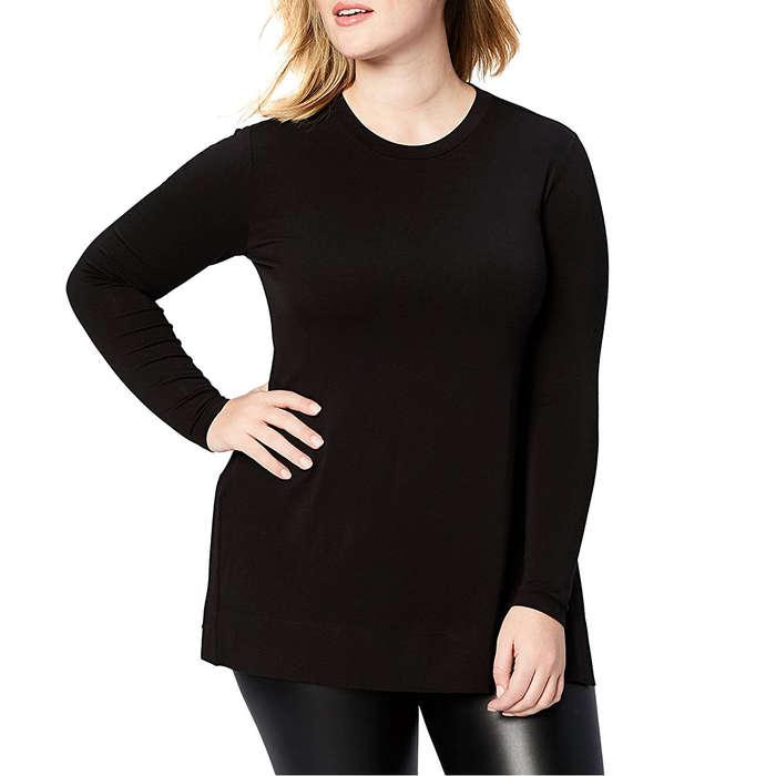 Daily Ritual Long-Sleeve Split-Hem Tunic