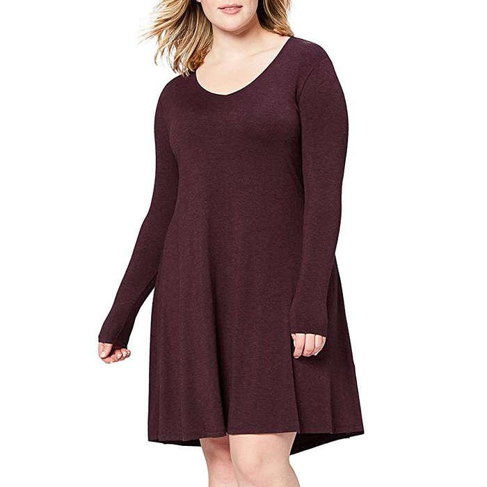 Daily Ritual Long-Sleeve V-Neck Dress