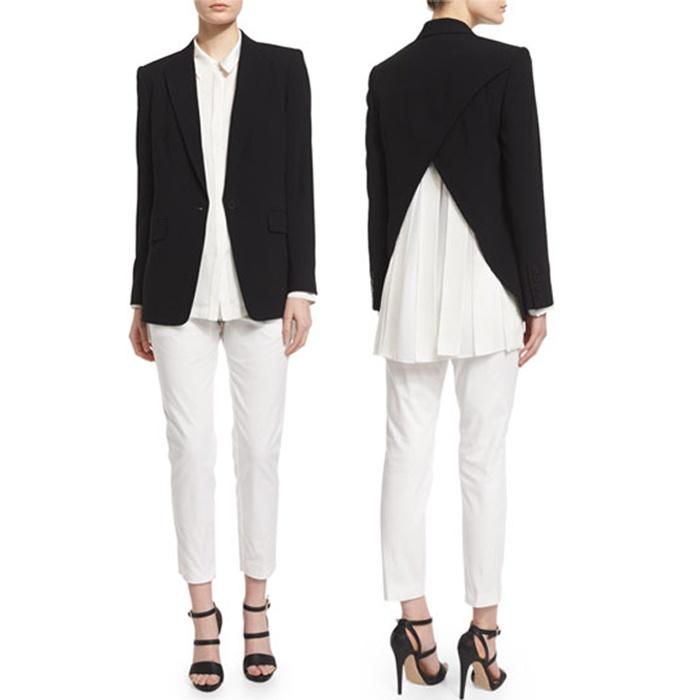 DKNY Long-Sleeve Crepe Envelope-Jacket