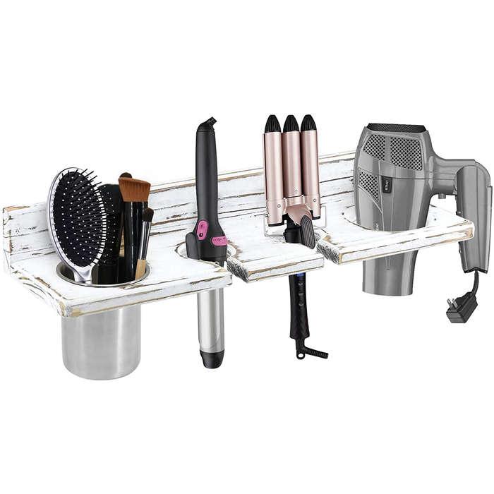 Doramii Bathroom Wall Mounted Hair Care & Styling Tool Organizer