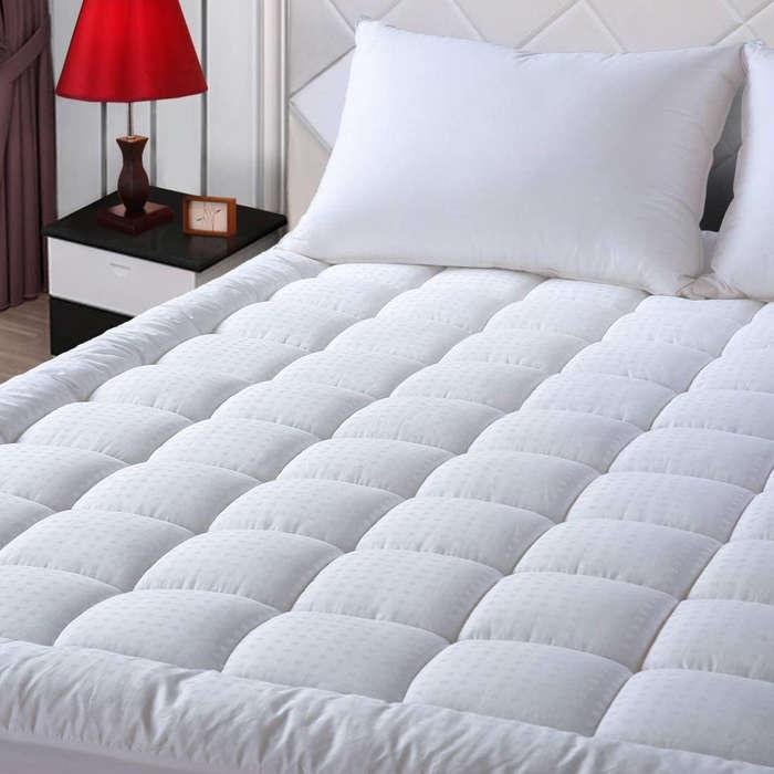 EASELAND Pillow Top Deep Pocket Cooling Mattress Topper