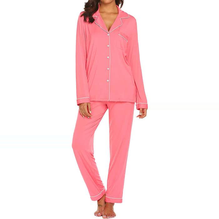 Ekouaer Long Sleeve Pajama Set