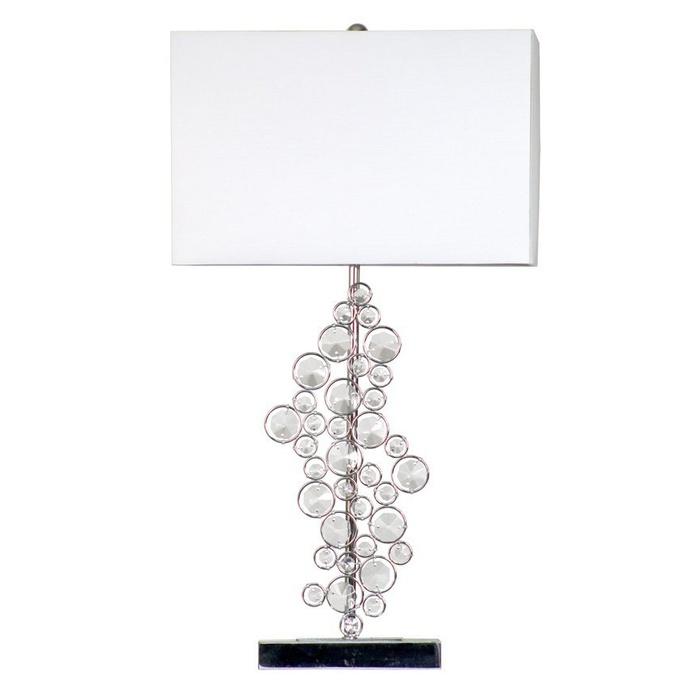 Elegant Designs Sequin and Chrome Table Lamp with Prismatic Crystals