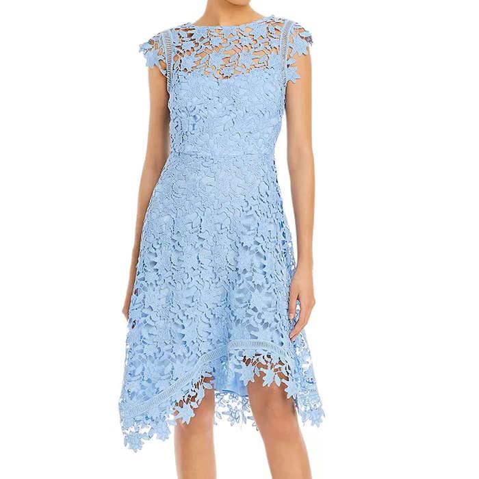 Eliza J Asymmetric Lace Dress