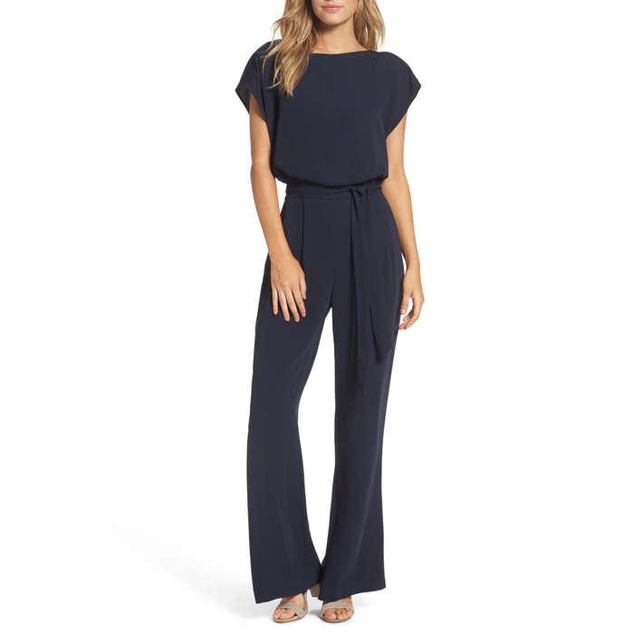 Eliza J Cap Sleeve Wide Leg Jumpsuit