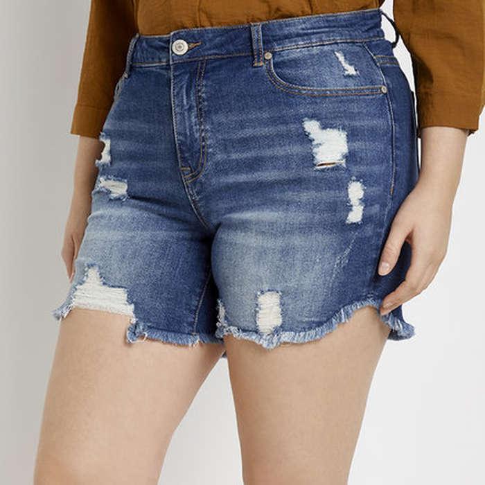 Eloquii Distressed Denim Short