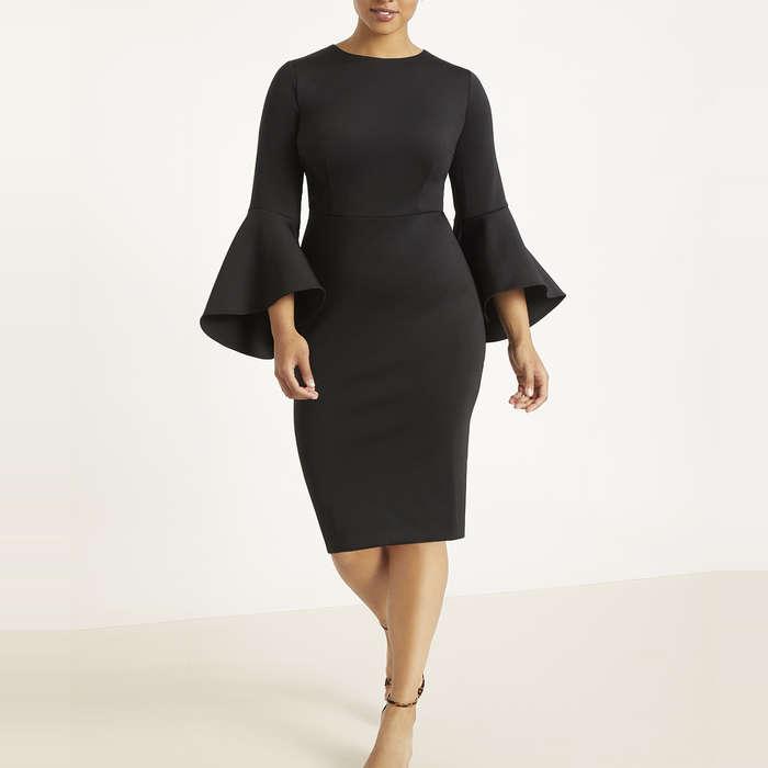 Eloquii Flare Sleeve Scuba Dress