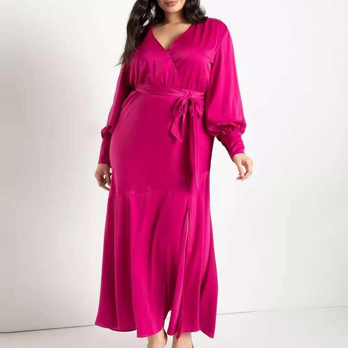 Eloquii Satin Maxi Dress