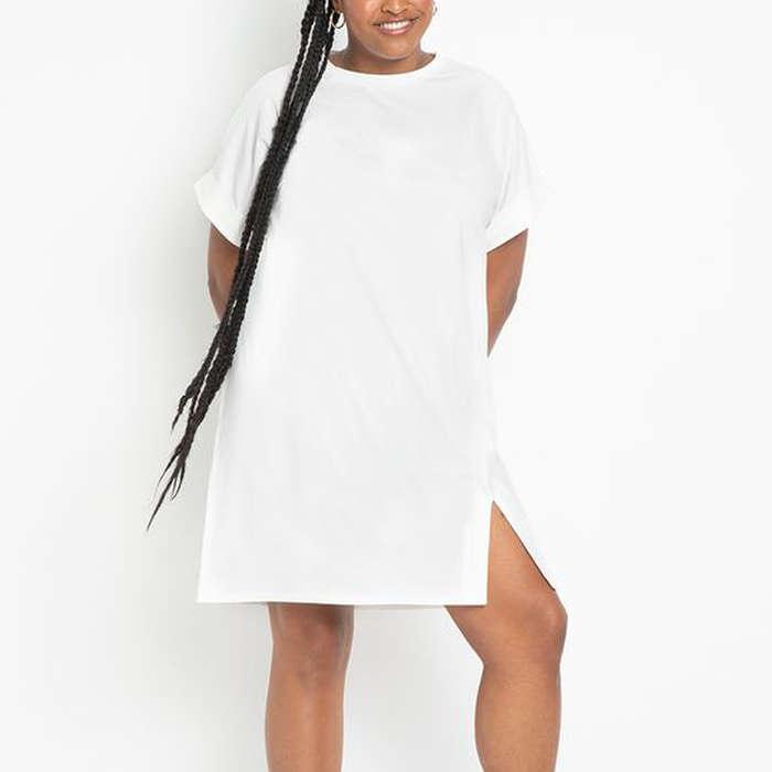 Eloquii T-Shirt Dress With Knot Hem Detail