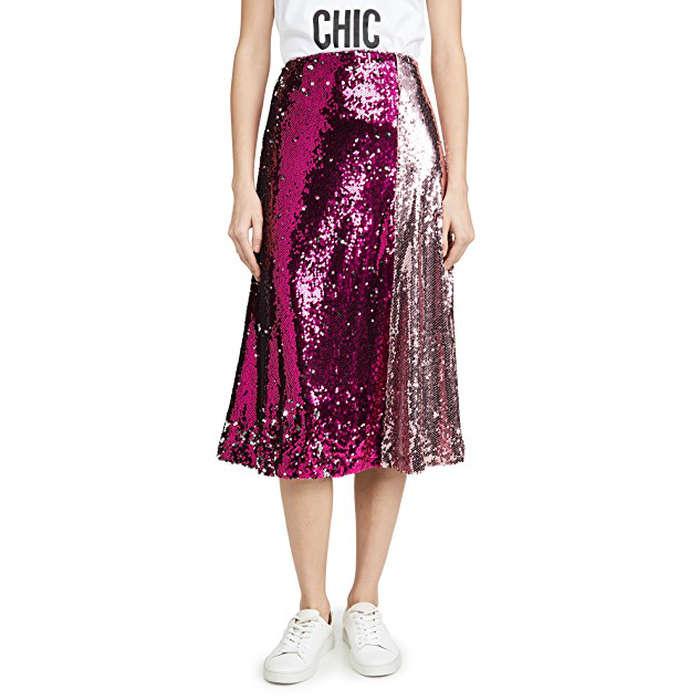 Endless Rose Colorblock Sequin Skirt