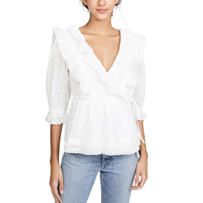 Endless Rose Frill Lace Wrap Blouse