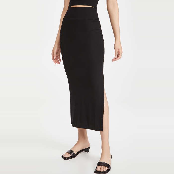 Enza Costa Silk Rib Pencil Skirt