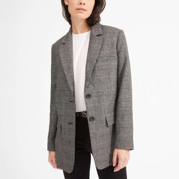 Everlane Oversized Blazer In Glen Plaid