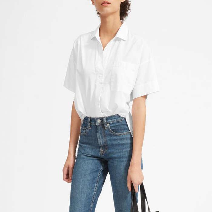 Everlane The Cotton Short-Sleeve Popover Shirt