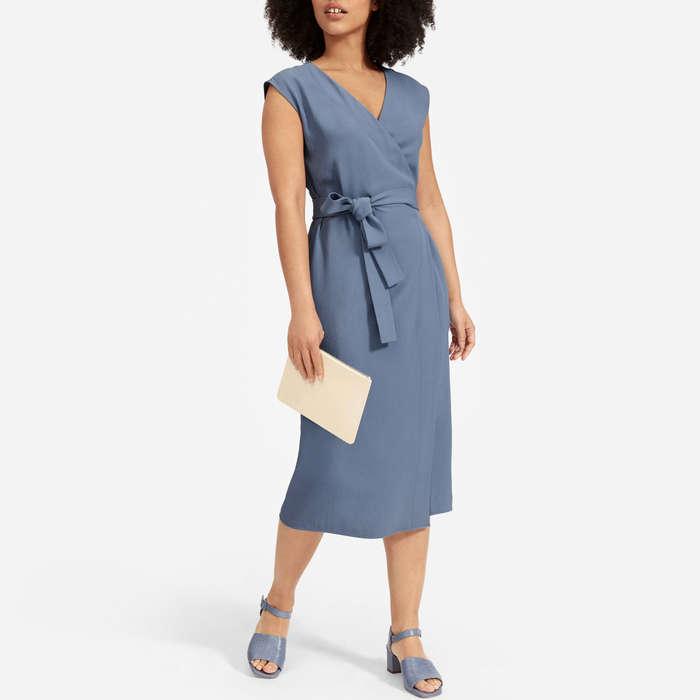 Everlane The Japanese GoWeave Short-Sleeve Wrap Dress