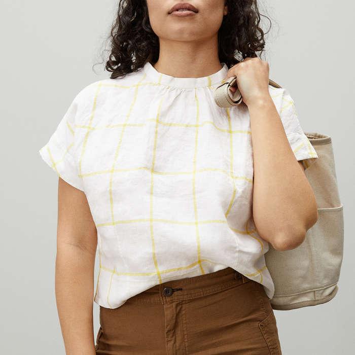 Everlane The Linen Drape Top