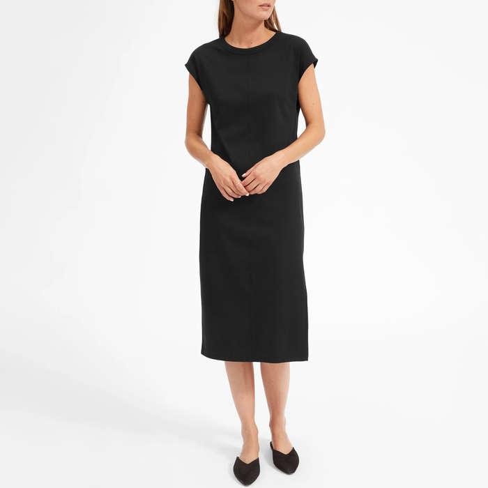 Everlane The Luxe Cotton Side-Slit Tee Dress