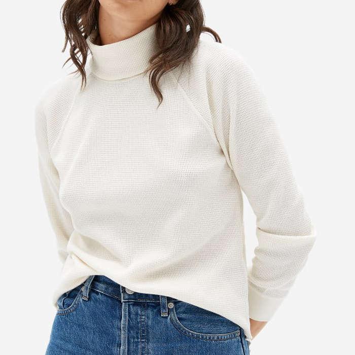 Everlane The Organic Cotton Turtleneck Waffle Tee