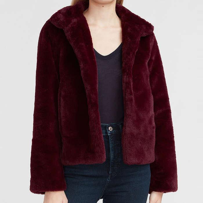 Express Cozy Faux Fur Coat