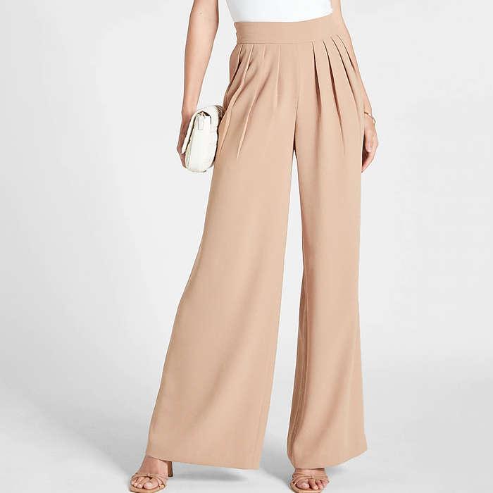 Express High Waisted Pleated Wide Leg Pant