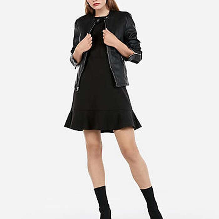 Express (Minus The) Leather Double Peplum Jacket