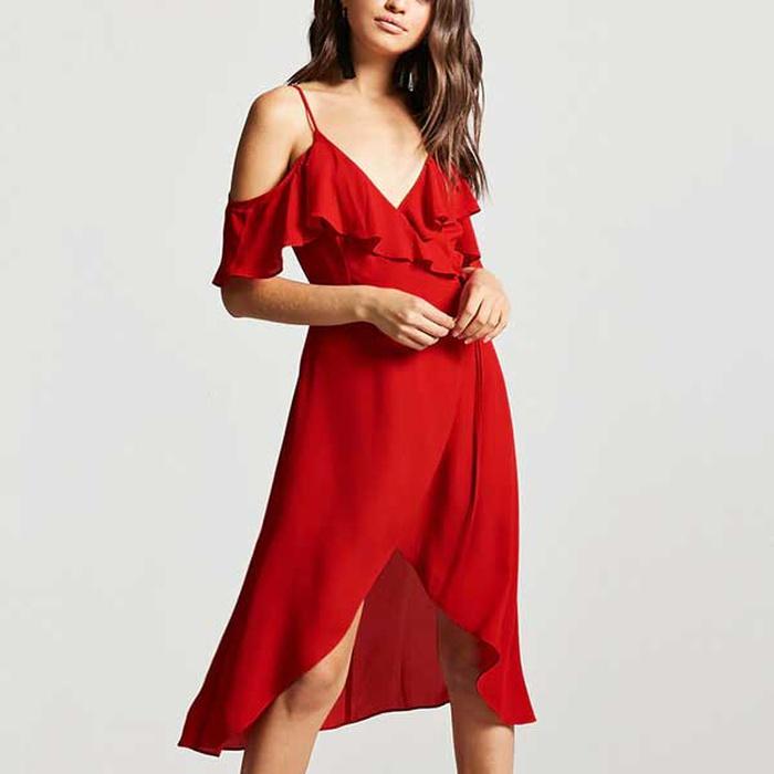 Forever 21 Ruffled Wrap Dress