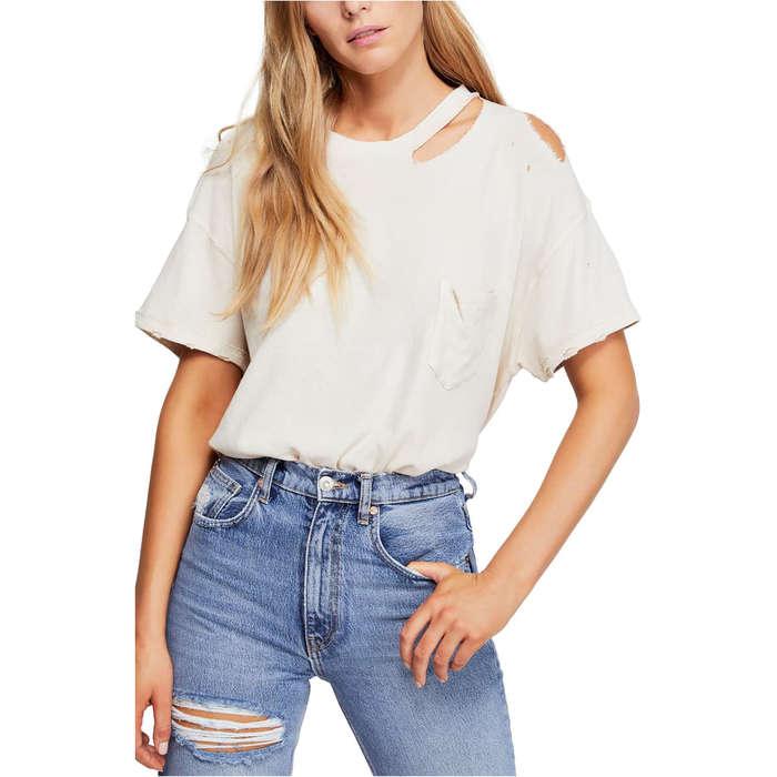 Free People Distressed Tee