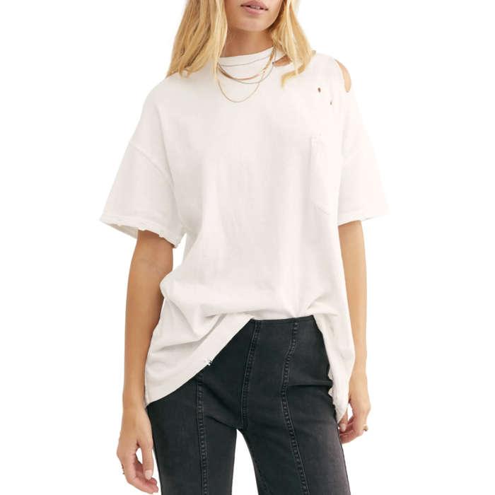 Free People Rubi Ripped Pocket T-Shirt