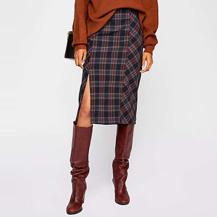 Free People See You Glow Plaid Skirt