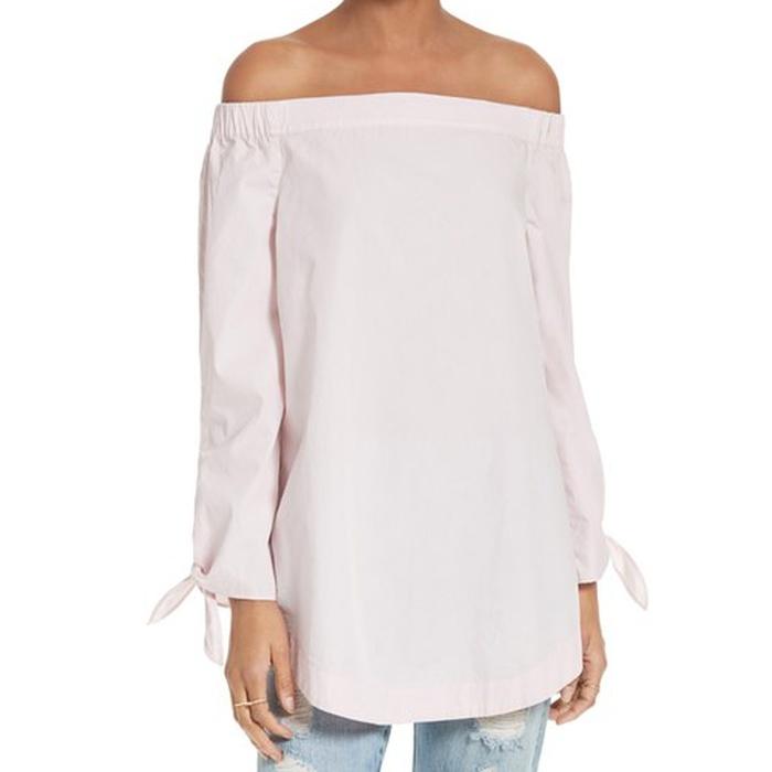 Free People Show Me Some Shoulder Off the Shoulder Cotton Blouse