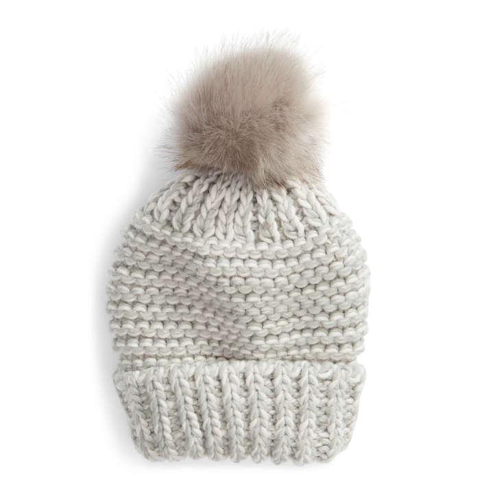 Free People Skyline Faux Fur Pom Beanie