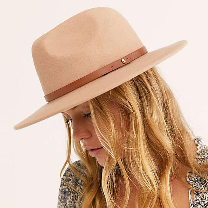 Free People Wythe Leather Band Felt Hat