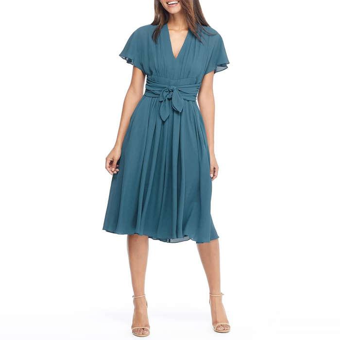 Gal Meets Glam Jane Tie Waist Midi Dress