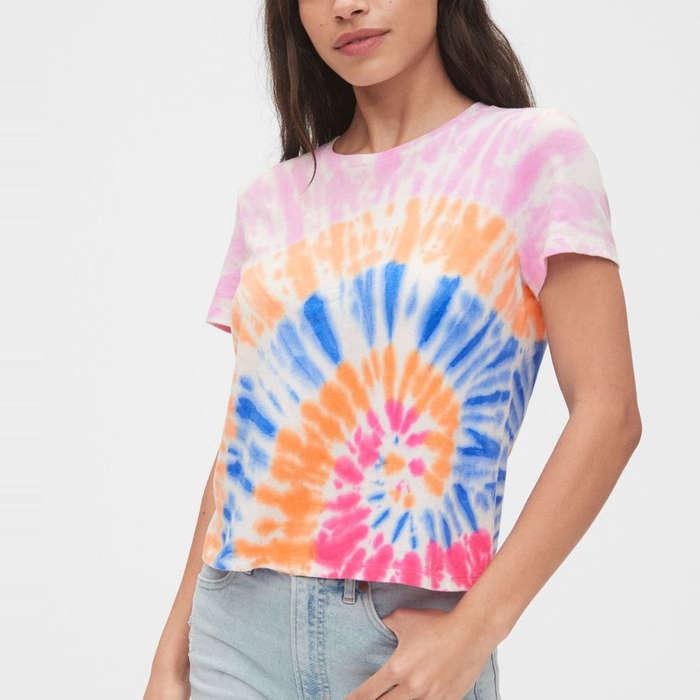 Gap Authentic Cropped Tie-Dye T-Shirt