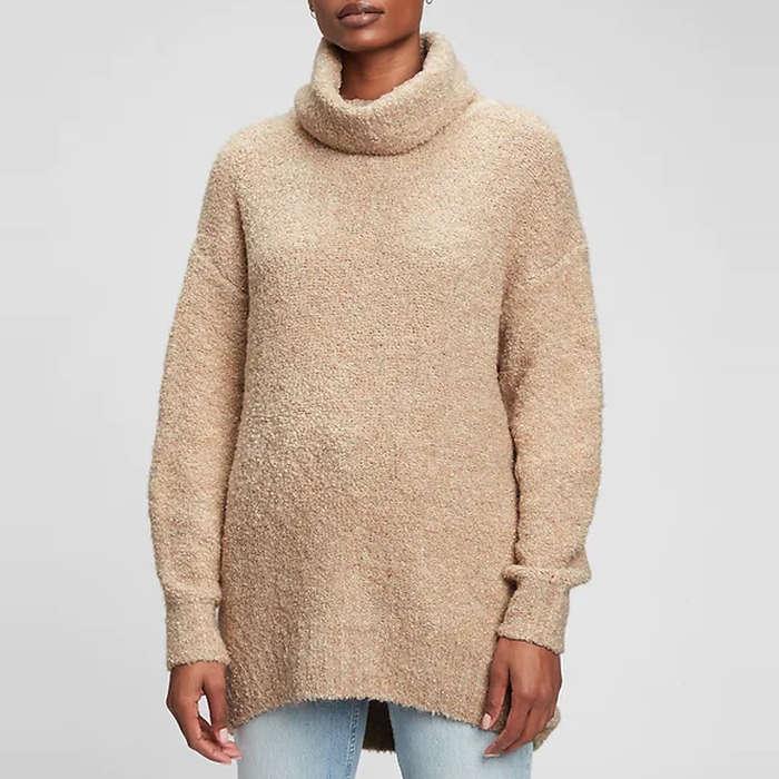 Gap Cozy Boucle Turtleneck Tunic Sweater