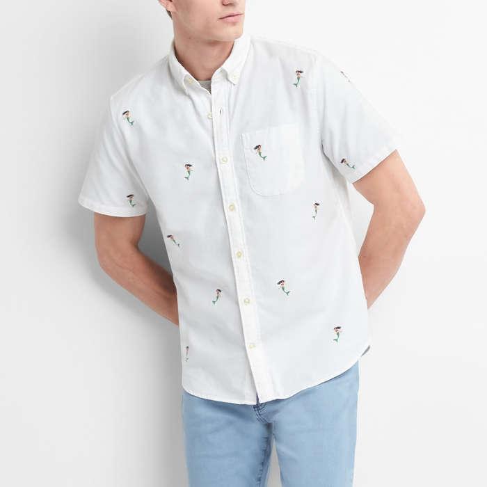 Gap Oxford Short Sleeve Shirt in Stretch