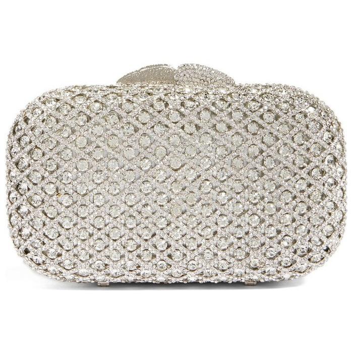 Glint Crystal Lattic Minaudière Clutch